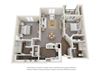 Two BedroomFloor Plan Apts For Rent Luxe at 1300 Apartments l Waco, TX 76760